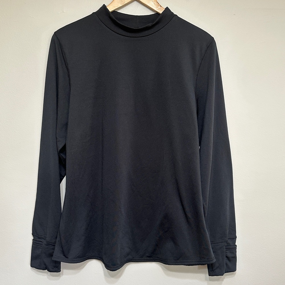 Cuddl Duds ClimateRight Plush Warm Mock Neck Base Layer Top XXL Thumb Holes‎